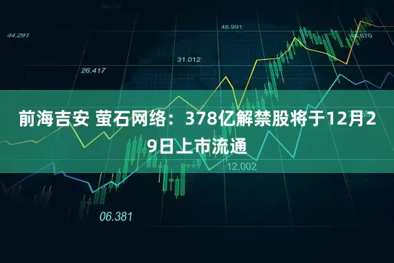 前海吉安 萤石网络：378亿解禁股将于12月29日上市流通